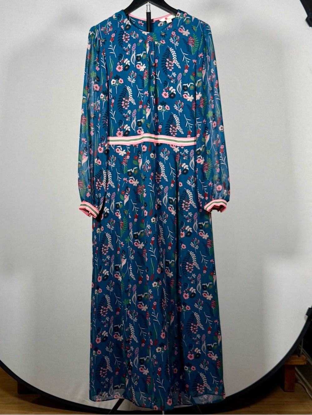 Boden Ellen Floral Maxi Dress in Baltic Botany Size 8 - Picture 3 of 12